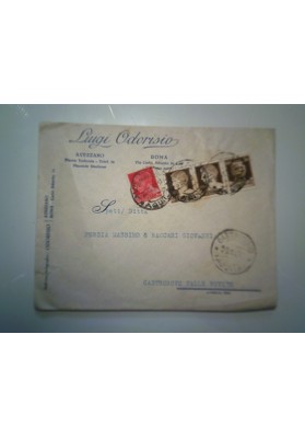 Busta Viaggiata "Luigi Odorisio AVEZZANO - ROMA" 1937.