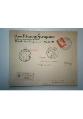 Busta Viaggiata "Avv. MAURO GARGANO Bari" 1943.
