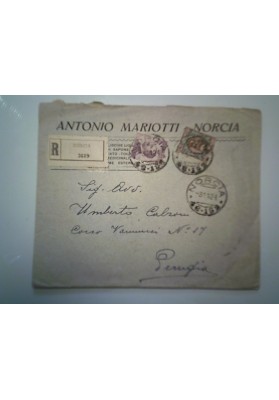Busta Viaggiata "ANTONIO MARIOTTI  NORCIA" 1924