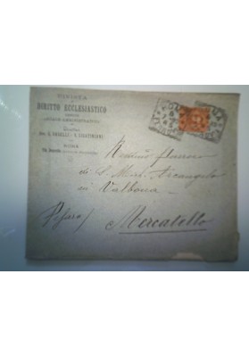 Busta Viaggiata con lettera "RIVISTA DI DIRITTO ECCLESIASTICO - ROMA" 1893