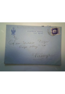 usta Viaggiata per Firenze "ALBERGO SAVOIA SAN REMO" 1940