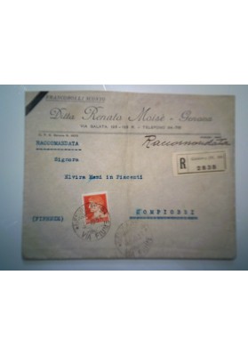 Busta Viaggiata "Ditta Renato Moisè - Genova" 1933