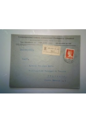 Busta Viaggiata "Commercial Union Assurance Company Limited MILANO" 1933