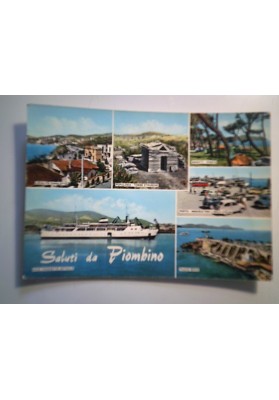Cartolina Viaggiata "Saluti da Piombino" Vedutine 1963