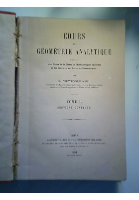 COURS DE GEOMETRIE ANALYTIQUE TOME I SECTIONS CONIQUES