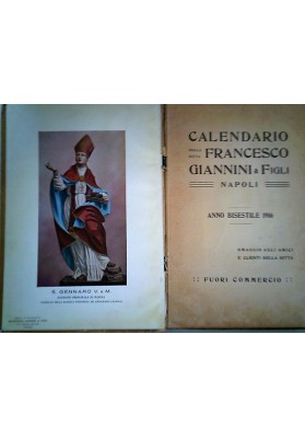 CALENDARIO DELLA DITTA TIPOGRAFICA FRANCESCO GIANNINI & FIGLI  ANNO BISESTILE 1916