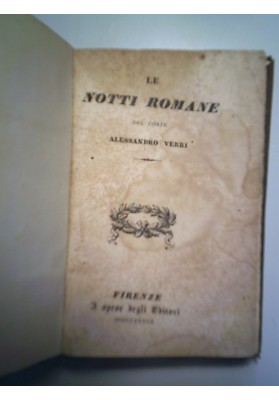 LE NOTTI ROMANE DEL CONTE ALESSANDRO VERRI