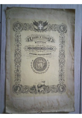 "DIPLOMA PROFESSIONALE  DI PERITO COMMERCIALE E RAGIONIERE NOVARA" 1919
