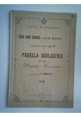 CITTA' DI NOVARA Civiche Scuole Elementari Sobb. S. Martino 1921