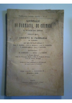 GIORNALE DI FARMACIA, DI CHIMICA E DI SCIENZE AFFINI Febbraio 1888