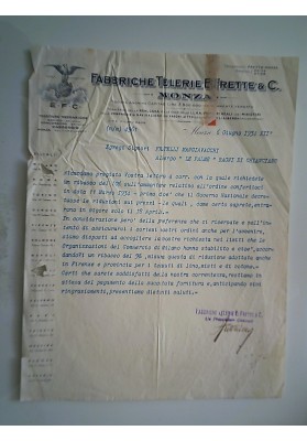 FABBRICHE TELERIE E .FRETTE & C. MONZA 1934