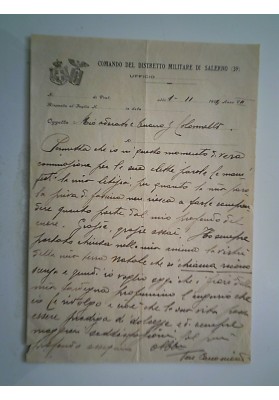 COMANDO DISTRETTO MILITARE DI SALERNO 1 Novembre 1938