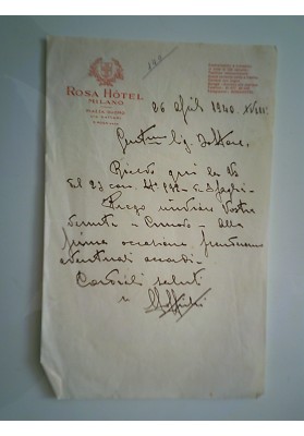 ROSA HOTEL Milano 26 Aprile 1940