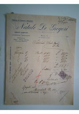 Fabbrica di Conserve Alimentari Natale di Gregori Roma 1905