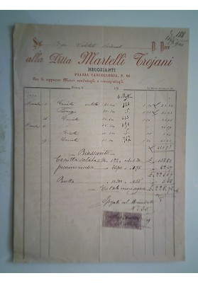 DITTA MARTELLI TROJANI NEGOZIANTI Roma 30 Dicembre 1899