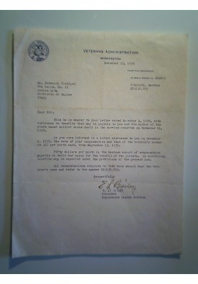 VETERANS ADMINISTRATION WASHINGTON November 25, 1938