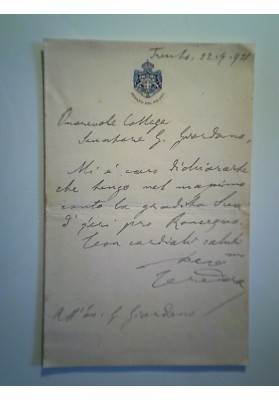SENATO DEL REGNO Trento 12 Marzo 1921