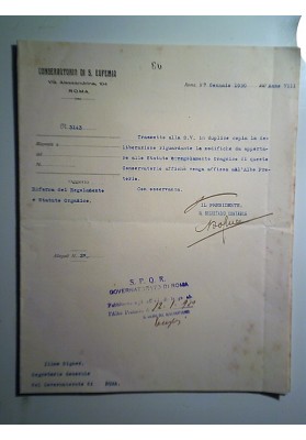 CONSERVATORIO DI S. EUFEMIA Roma 7 Gennaio 1930 - VIII