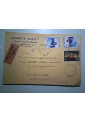 Busta Viaggiata "AMABILE MATTEI Segheria - Industria Legnami MALESCO" 1970