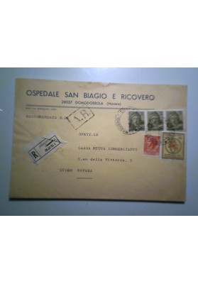Busta Viaggiata "OSPEDALE SAN BIAGIO E RICOVERO DOMODOSSOLA" 1968