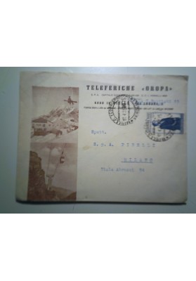 Busta Viaggiata "TELEFERICHE OROPA Sede in BIELLA" 1959