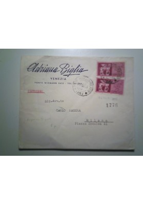 Busta Viaggiata "Adrienne Biglier VENEZIA" 1958