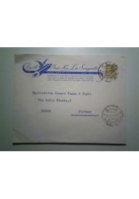 Busta Viaggiata "S.p.A. Ind. Naz. La Sorgente STIA" 1959