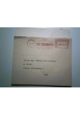 Busta Viaggiata con lettera "IL TEMPO QUOTIDIANO INDIPENDENTE ROMA" 1953