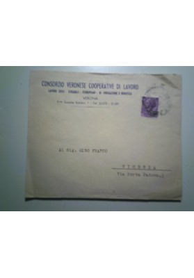 Busta Viaggiata "CONSORZIO VERONESE COOPERATIVA DI LAVORO" 1963
