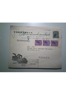 Busta Viaggiata "TARTARI & C. Officina Meccanica Specializzata MILANO" 1956