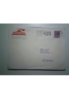Busta Viaggiata "ATELANA S.p.A. ROMA" 1957