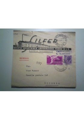 Busta Viaggiata "CILFER Società Lavorazione Industriale Ferro S.p.A. S. VITO AL TAGLIAMENTO" 1954