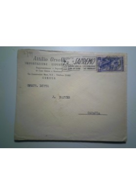 Busta Viaggiata "Attilio Orselli IMPORTAZIONE - ESPORTAZIONE GENOVA" 1951