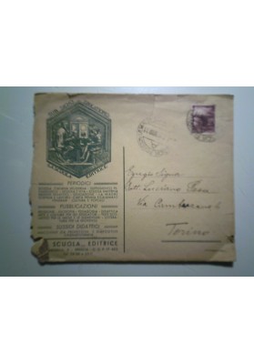 Busta Viaggiata "LA SCUOLA EDITRICE" 1950