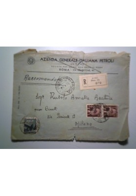 Busta Viaggiata "A.G.I.P. AZIENDA GENERALE PETROLI ROMA" 1946