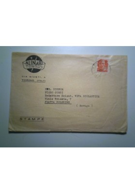 Busta Viaggiata "ALINARI TORINO" 1962
