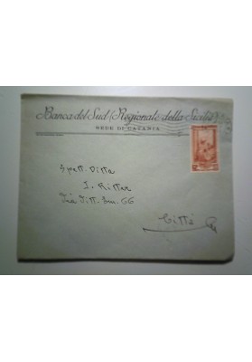 Busta Viaggiata "Banca del Sud ( Regionale della Sicilia )" 1953