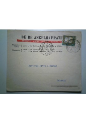 Busta Viaggiata "DE RE ANGELO FRATELLI PRODOTTI CHIMICI - DROGHE UDINE" 1958