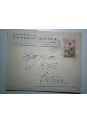 Busta Viaggiata "DROGHERIA ERNESTO MANCA - SIRACUSA" 1959