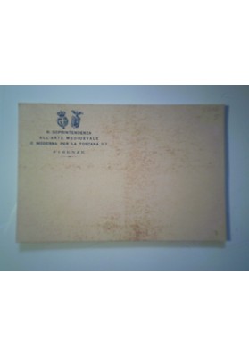 Cartolina "R. SOPRINTENDENZA ALL'ARTE MEDIOEVALE E MODERNA PER LA TOSCANA - FIRENZE"