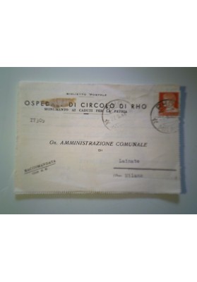 Piego "OSPEDALE DI CIRCOLO DI RHO MONUMENTI AI CADUTI PER LA PATRIA" 1944