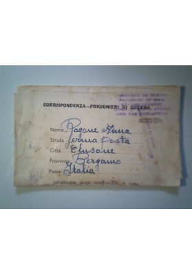 CORRISPONDENZA PRIGIONIERI DI GUERRA  - ITALIAN PRISONERS OF WAR CAMP UNION OF SOUTH AFRICA  1945