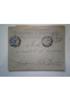 Busta Viaggiata "PASTIFICIO SERAFINO CIANFARANO - L'AQUILA" 1920