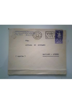 Busta Viaggiata "Amministrazione Lazzaroni Roma" 1938