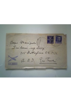 Busta Viaggiata per A.O.I. Eritrea "315° BATTAGLIONE CC.NN." 1937