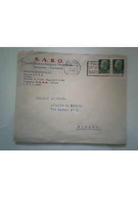 Busta Viaggiata "S.A.B.O. Società Anonima Bolognese Ortofrutticola - Importazione Bologna" 1940