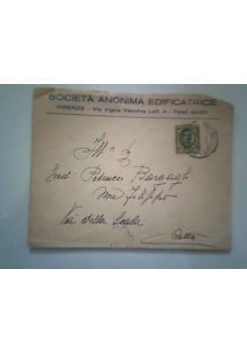 Busta Viaggiata "SOCIETA' ANONIMA EDIFICATRICE - FIRENZE" 1929