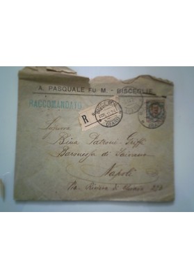 Busta Viaggiata "A. PASQUALE FU M. - BISCEGLIE" 1924