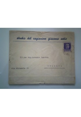 Busta Viaggiata "Studio del Ragioniere Giacomo Sotis" 1940