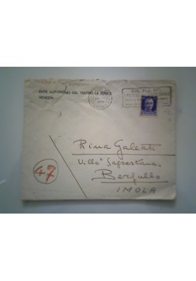 Busta Viaggiata "ENTE AUTONOMO DEL TEATRO LA FENICE VENEZIA" 1938